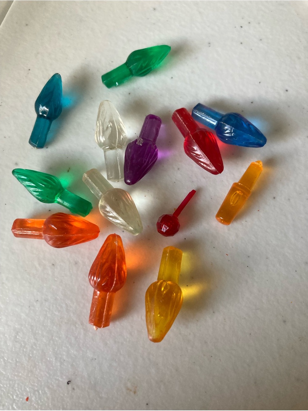 Ceramic Christmas Tree Assorted Vintage Plastic Light Bulb Tips - Multicolor